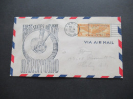 USA 1.3.1938 Air Mail US Air Mail First Flight AM Akron Ohio / Air Mail Saves Time - 1c. 1918-1940 Covers