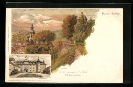 Lithographie Baden-Baden, Schloss Hohenbaden, Schlossgarten Und Neues Schloss  - Baden-Baden