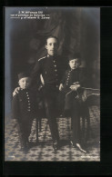 Postal Alfons XIII., Der König Von Spanien Mit Dem Kronprinzen Und Prinz Jaime  - Familles Royales