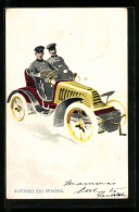 Postal Alfons XIII. Von Spanien In Einem Offenen Automobil  - Royal Families