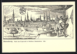 Künstler-AK Braunschweig, Darstellung Um 1623 Mit Stadtmauer  - Braunschweig