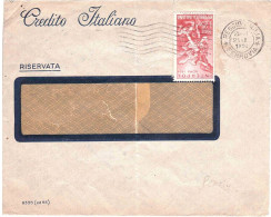 1954 L.25 INTERPOL PERFIN C.I CREDITO ITALIANO - 1946-60: Storia Postale