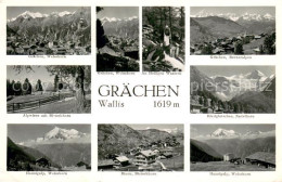 13715375 Graechen VS Alpenpanorama Alpwiese Hannigalp Bergdorf Binen Riedgletsch - Autres & Non Classés