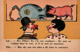 N°1482 W -cpa Illustrateur -humoristique -cochon- - Cochons