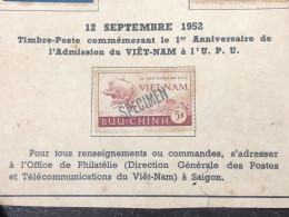 Stams Viet Nam South Specinem T Is Very Rare Nowadays-1 Set 1 Pcs-12/9/1952 /u.p.u - Viêt-Nam