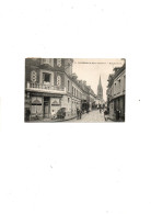 C P A  ANIMEE  LILLEBONNE RUE GAMBETTA   CIRCULEE  17 AVRIL 1908 - Lillebonne