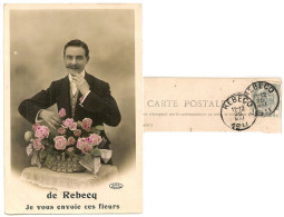 De Rebecq Je Vous Envoie Ces Fleurs 1911, Brabant Wallon, TTB-CPA, Vintage - Rebecq