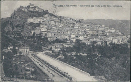 V800 Cartolina Morcone Panorama Con Vista Della Villa Comunale Benevento - Benevento