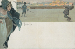 V816 Cartolina Tosca Puccini Musica Lirica Opera Illustratore Metlicovitz - Otros & Sin Clasificación