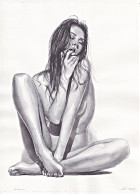 Akt / Aktzeichnung / Frau / Woman / Femme / Nude / Zeichnung Dessin Drawing - Prints & Engravings