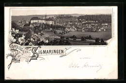 Lithographie Sigmaringen, Gesamtansicht Aus Der Vogelschau  - Sigmaringen