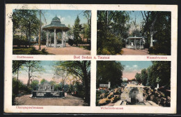 AK Bad Soden A. Taunus, Soolbrunnen, Wiesenbrunnen, Wihelmsbrunnen  - Taunus