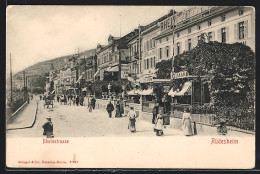 AK Rüdesheim / Rhein, Passanten Auf Der Rheinstrasse  - Ruedesheim A. Rh.