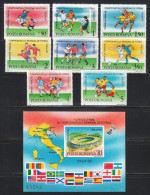 (!) Romania 1990 MNH Mi 4594-4601+Block 262 Sc 3602-3609 World Cup Soccer.Italy'90 - 1990 – Italia