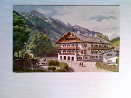 R. Reschreiter, Hotel In Den Alpen, Ausschnitt Aus Einer Speisekarte, Künstler AK, Ungelaufen, Ca. 1930 - Non Classés
