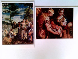 Paolo Veronese, Auffindung Des Mose, Hl. Familie Und Hl. Barbara, 2 Künstler AK, Ungelaufen, Ca. 1960, Konvol - Sin Clasificación