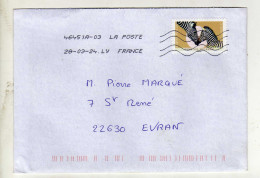 Enveloppe FRANCE Oblitération LA POSTE 46451A-03 28/03/2024 LV - Sellado Mecánica (Otros)