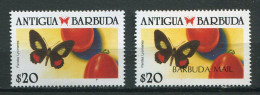 Antigua Et Barbuda  ** N° 1214  Et 1214 Avec Surcharge Barbuda Mail Papillon - Antigua E Barbuda (1981-...)