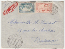 Lettre Saint Louis Du Sénégal Avec Contrôle Postal Pour Bordeaux, 1939 - Storia Postale