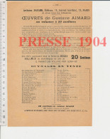 2 Vues Humour 1904 Dessin De A Bouchet Pôele Chauffage Pieds + Publicité Pour Oeuvres De Gustave Aimard Livre - Non Classés