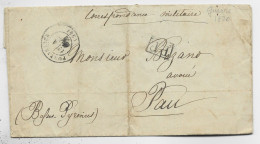 DOUBS LETTRE PONTARLIER 4 MARS 1870 ECRITE FORT DE LARREMON + PP POUR PAU - Krieg 1870