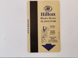 ISRAEL-HILLTON-HOTAL KEY-(1095)(?)GOOD CARD - Cartas De Hotels