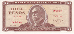 REPLACEMENT - BILLETE DE CUBA DE 10 PESOS DEL AÑO 1988 SIN CIRCULAR (UNC) MAXIMO GOMEZ (REEMPLAZO) (BANKNOTE) - Cuba