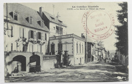 CORREZE CARTE USSEL + CACHET ROUGE HOPITAL TEMPORIRE MEYMAC SERVICE DE SANTE MILITAIRE 1916 - WW I