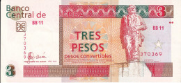 BILLETE DE CUBA DE 3 PESOS CONVERTIBLES DEL AÑO 2006 DEL CHE GUEVARA SIN CIRCULAR (UNC) - Kuba