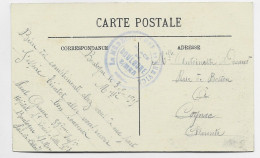 PAS DE CALAIS CARTE BOULOGNE S MER + CACHET VIOLET LE MEDECIN CHEF DE SERVICE PLACE DE BOULOGNE S MER 1915 - WW I