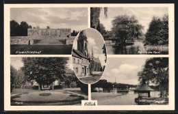 AK Willich, Ehrenfriedhof, Park, Strassenpartie Mit Kirche  - Willich