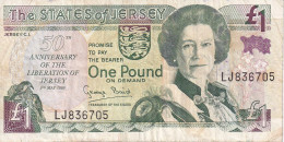 BILLETE DE JERSEY DE 1 POUND DEL AÑO 1995 CONMEMORATIVO 50 TH LIBERATION JERSEY (BANKNOTE) - Jersey