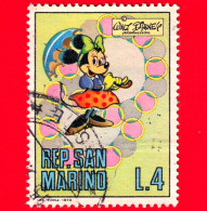 SAN MARINO - Usato - 1970 - Walt Disney (1901-66) - Cartoni - Comics - Topolina - Minnie Mouse -  4 L. - Usados