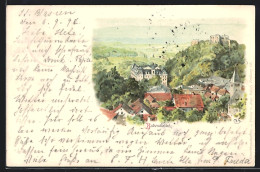 Lithographie Badenweiler, Teilansicht Mit Ruine  - Badenweiler