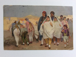 Tunisie : Promenades De Juifs - Circulée 1908 (2 Petites Pliures En Coins) - Tunisie