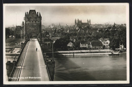 AK Worms, Uferpartie Mit Rheinbrücke  - Worms