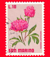 SAN MARINO - Usato - 1971 - Fiori - 4ª Emissione - Peonie - Peonia Lactiflora - 10 - Usados