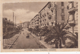 SAVONA-CORSO CRISTOFORO COLOMBO-CARTOLINA  VIAGGIATA  IL 2-10-1938 - Savona