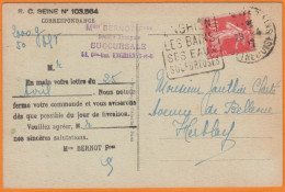 DAGUIN  De ENGHIEN LES BAINS  Sur CPA  " La Nouvelle Jetée...  " Année 1937 Avec Semeuse 40c  Pour HERBLAY - Mechanische Stempels (varia)