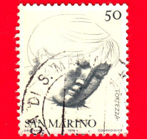 SAN MARINO - Usato - 1976 - Le Virtù Civili, 1ª Emissione - Fortezza - Fortitude - 50 L. - Oblitérés