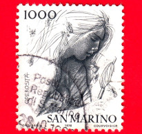 SAN MARINO - Usato - 1976 - Le Virtù Civili, 1ª Emissione - Operosità - Diligence- 1000 L. - Oblitérés