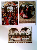 Domenico Ghirlandaio, Das Letzte Abendmahl, Anbetung Der Könige U. A., 3 Künstler AK, Ungelaufen, Ca. 1970, - Non Classificati