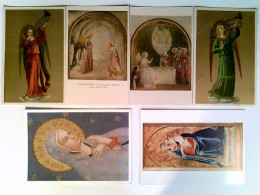 Fra Angelico, Madonnen, Engel, 6 Künstler AK, 1x Gelaufen, Ca. 1965, 5x Ungelaufen, Ca. 1915-1965, Konvolut - Non Classificati