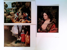 Giorgione, Anbetung Der Hirten, Drei Philosophen, Laura, 3 Künstler AK, Ungelaufen, Ca. 1960, Konvolut - Non Classificati