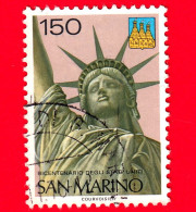 SAN MARINO - Usato - 1976 - Bicentenario Degli Stati Uniti - Statua Della Libertà, New York - 150 - Oblitérés