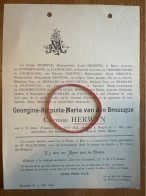 Georgina Comtesse Herwyn *1848 St.-Omer France +1900 Brugge De Crombrugghe De Looringhe De Bernard De Fauconval - Décès