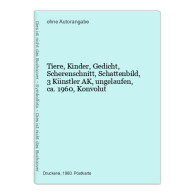 Tiere, Kinder, Gedicht, Scherenschnitt, Schattenbild, 3 Künstler AK, Ungelaufen, Ca. 1960, Konvolut - Unclassified