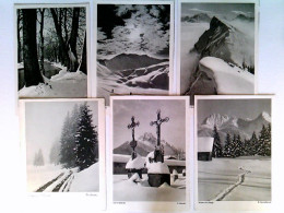 Winter In Den Bergen, Schnee, Fotokunst, 6 Foto AK, Ungelaufen, 1952, 1x Rückseite Beschrieben, Konvolut - Non Classificati