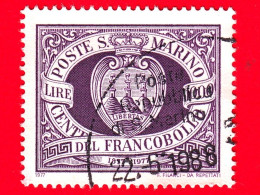 SAN MARINO - Usato - 1977 - Centenario Dei Primi Francobolli Di San Marino - Colli Di San Marino Entro Cornice- 1000 L. - Used Stamps