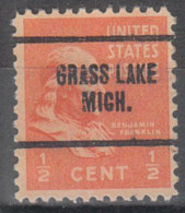 USA Precancel Vorausentwertungen Preo Locals Michigan, Grass Lake 704 - Préoblitérés